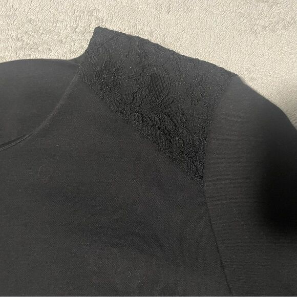 MASSIMO Dutti black sweatshirt with lace detail at shoulders size large GUC - Picture 3 of 6